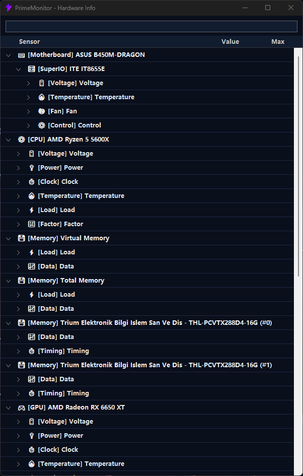 Hardware information