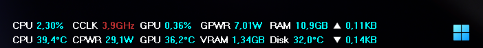 Taskbar-aligned metrics
