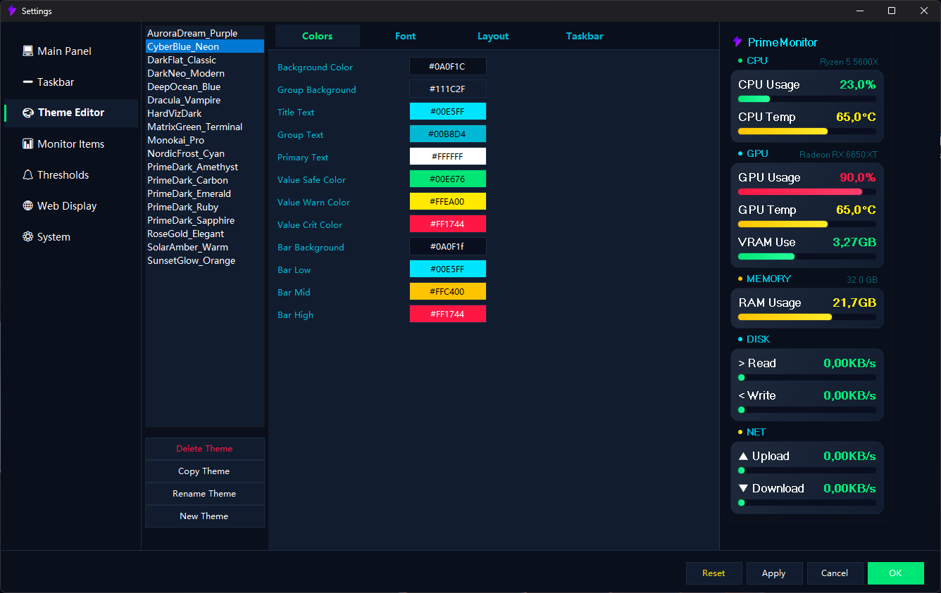 Theme editor
